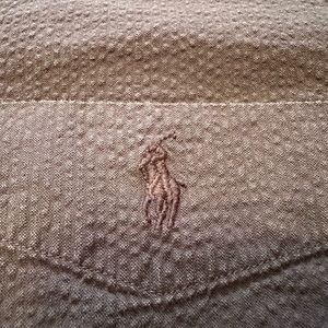 Polo Ralph Lauren Short Sleeve Classic Fit Seersucker Shirt w/pocket - SIZE XL